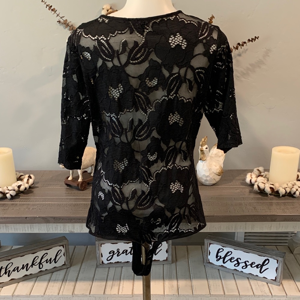 Guess Black Floral Lace Bodysuit - Picture 3 of 4